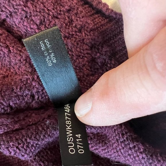 The Limited Pullover Sweater Sz XL Purple Cotton Blend Crew Neck Eggplant - Picture 5 of 11